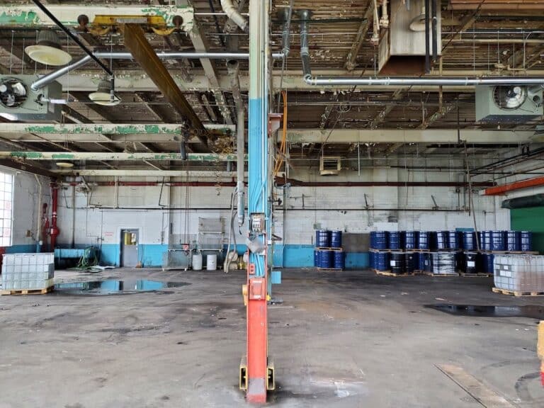 Color-coded pipes & ceiling – before