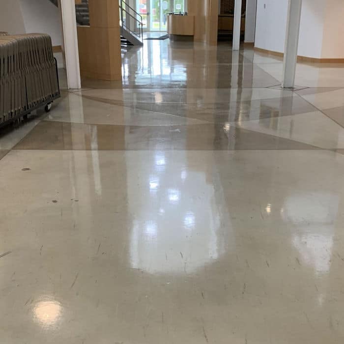 Concrete floor refinishing – before